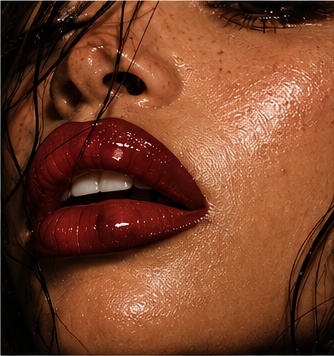 Glossy lip beauty campaign